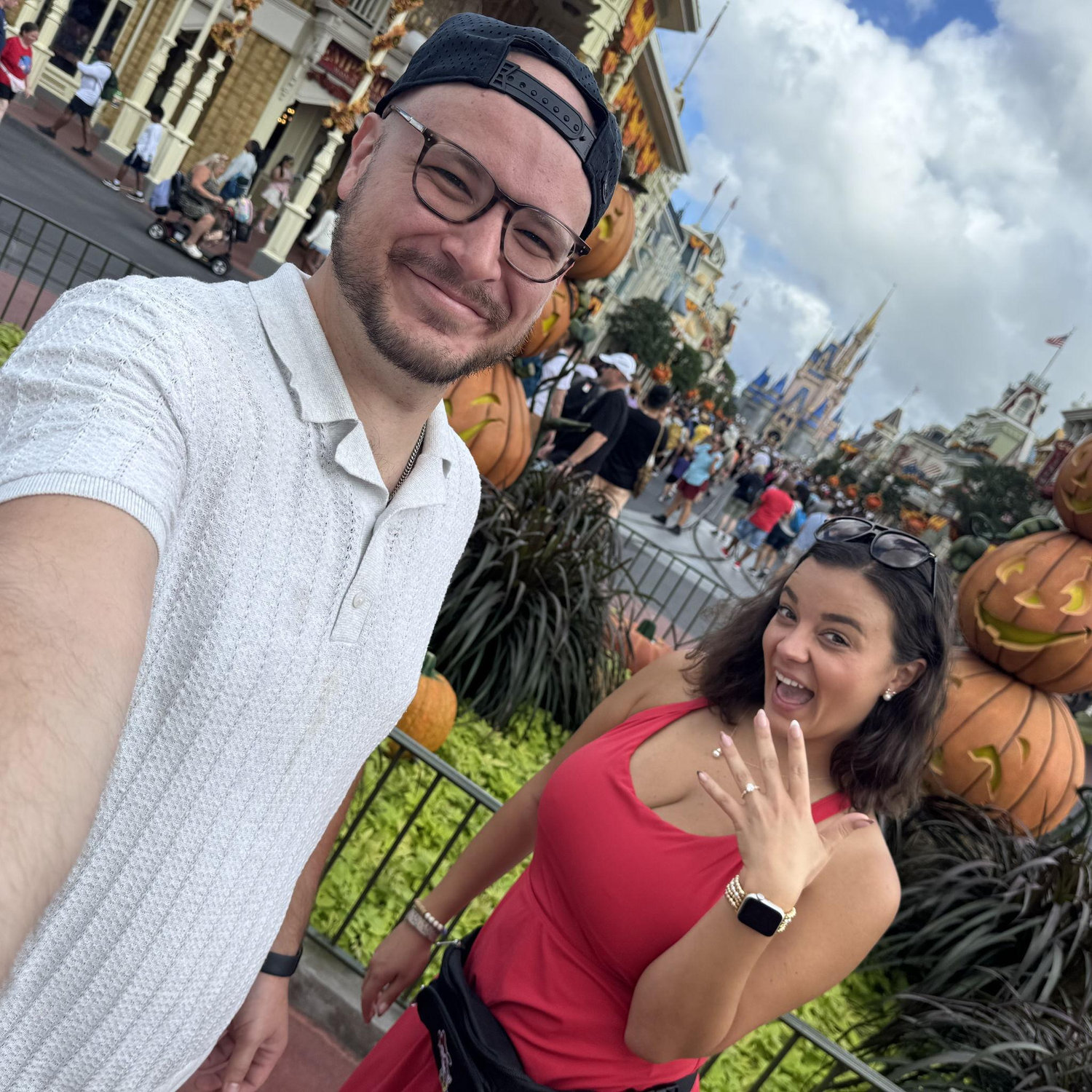 The day after we got engaged - got to spend the day in Magic Kingdom celebrating!
