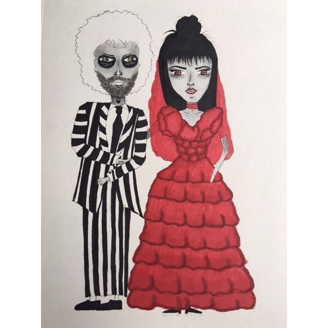 Jaden's original Drawing used for our invitation... inspired by our Beetlejuice themed wedding!