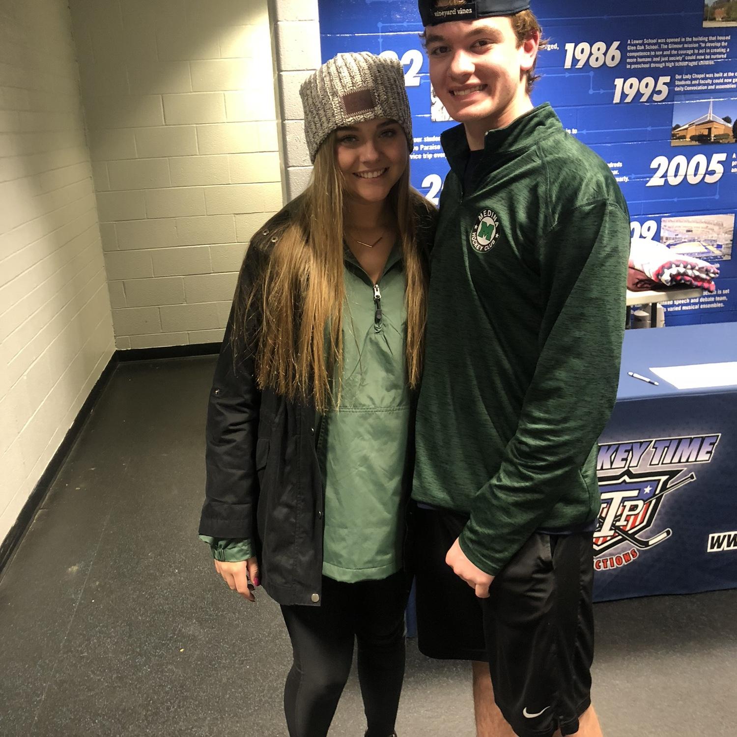 Our first picture together! April 20th, 2018 (of course at a hockey game)