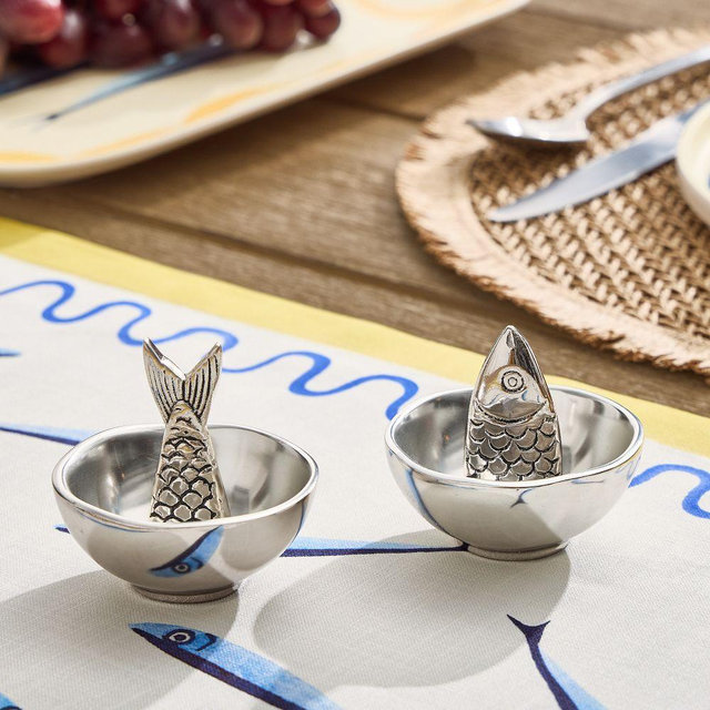 Sardine Metal Salt Pinch, Set of 2