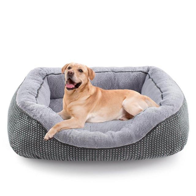 INVENHO Large Dog Beds for Large Dogs Washable, Rectangle Dog Beds Large Sized Dog, Orthopedic Dog Bed, Warming Soft Sleeping Puppy Bed Durable Pet Bed with Anti-Slip Bottom L(35"x25"x10")