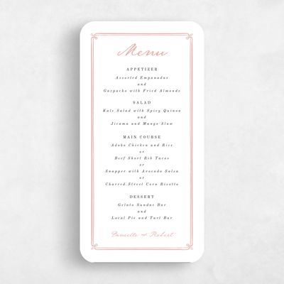Orange Rounded Wedding Menu - Elspeth