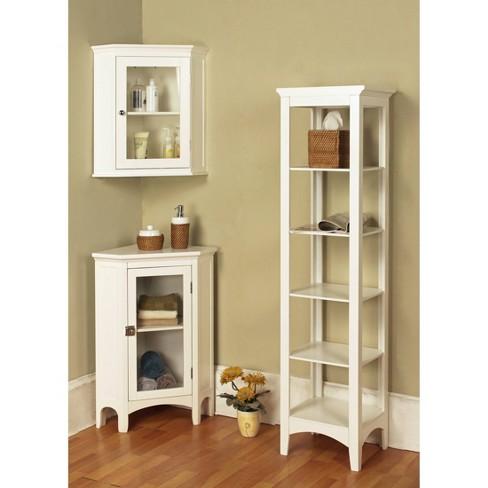 Madison Avenue Corner Wall Cabinet White - Elegant Home Fashions