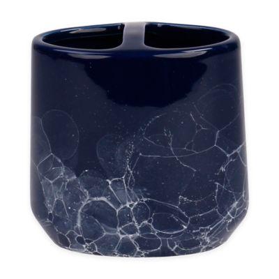 Saturday Knight Amalfi Stoneware Toothbrush Holder in Blue
