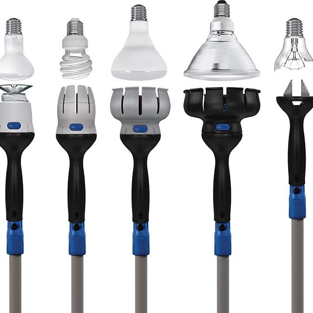 Unger 977001 Universal Lightbulb Changer Kit with 11' Telescopic Pole and 5 Attachments