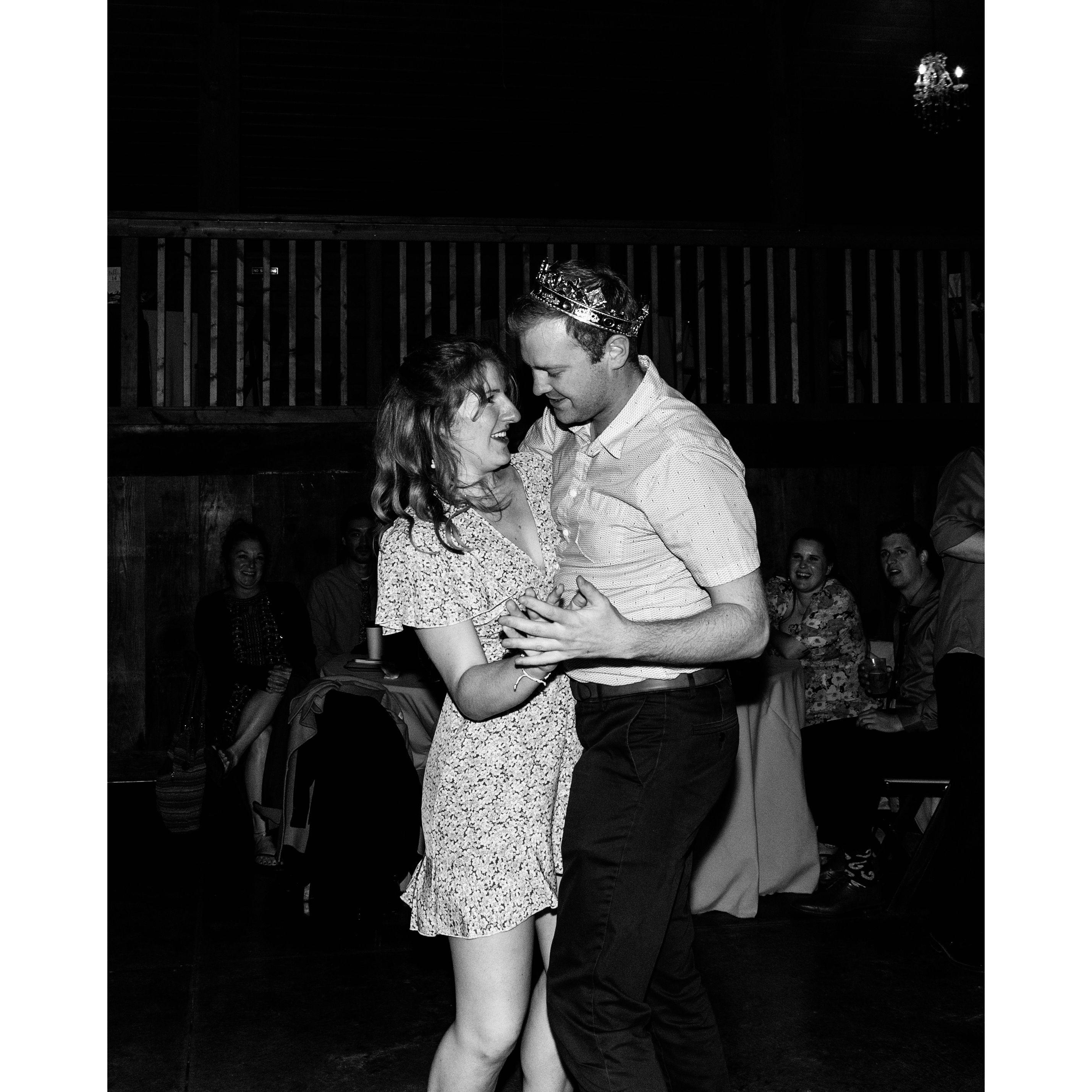 Enjoying the dance floor at Sierra's friends wedding.