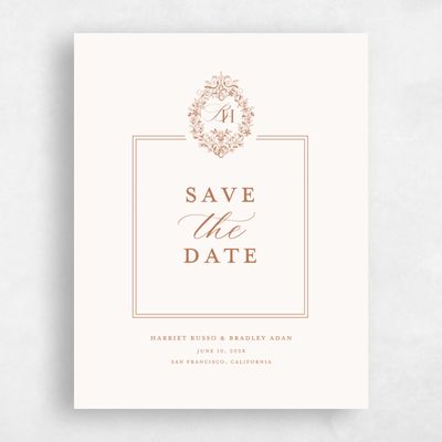 Tuscany, Brown Wedding Save the Date - Lockwood Portrait