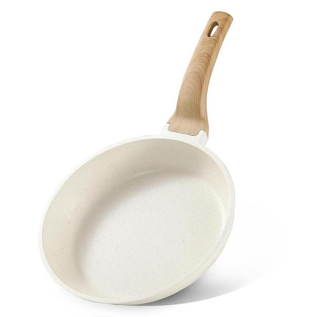 CAROTE Non Stick Frying Pans,Nonstick Granite Fry Pan Egg Pan Omelet Pans, Stone Cookware Chef's Pan, PFOA Free,(White Granite, 8-Inch)