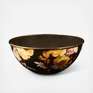 Wild Rose Brown Stainless Steel Large Everyday Bowl