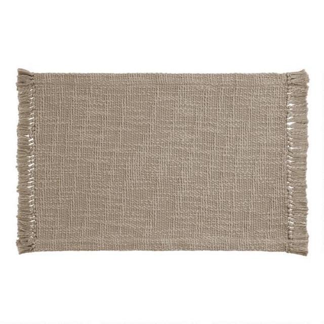 Taupe Woven Cotton Deven Placemats Set Of 4