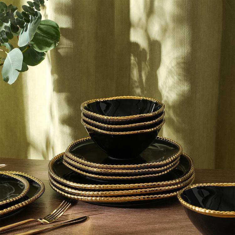 Stone Lain, Christian Siriano Akoya 12-Piece Dinnerware Set