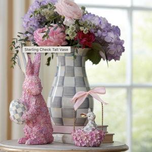 Sterling Check Tall Vase