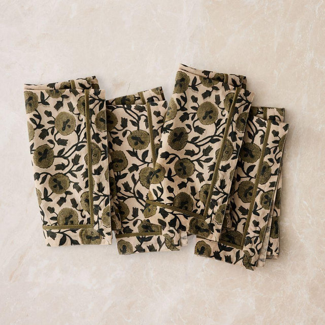 Laney Floral Napkin, Elm, Set of 4