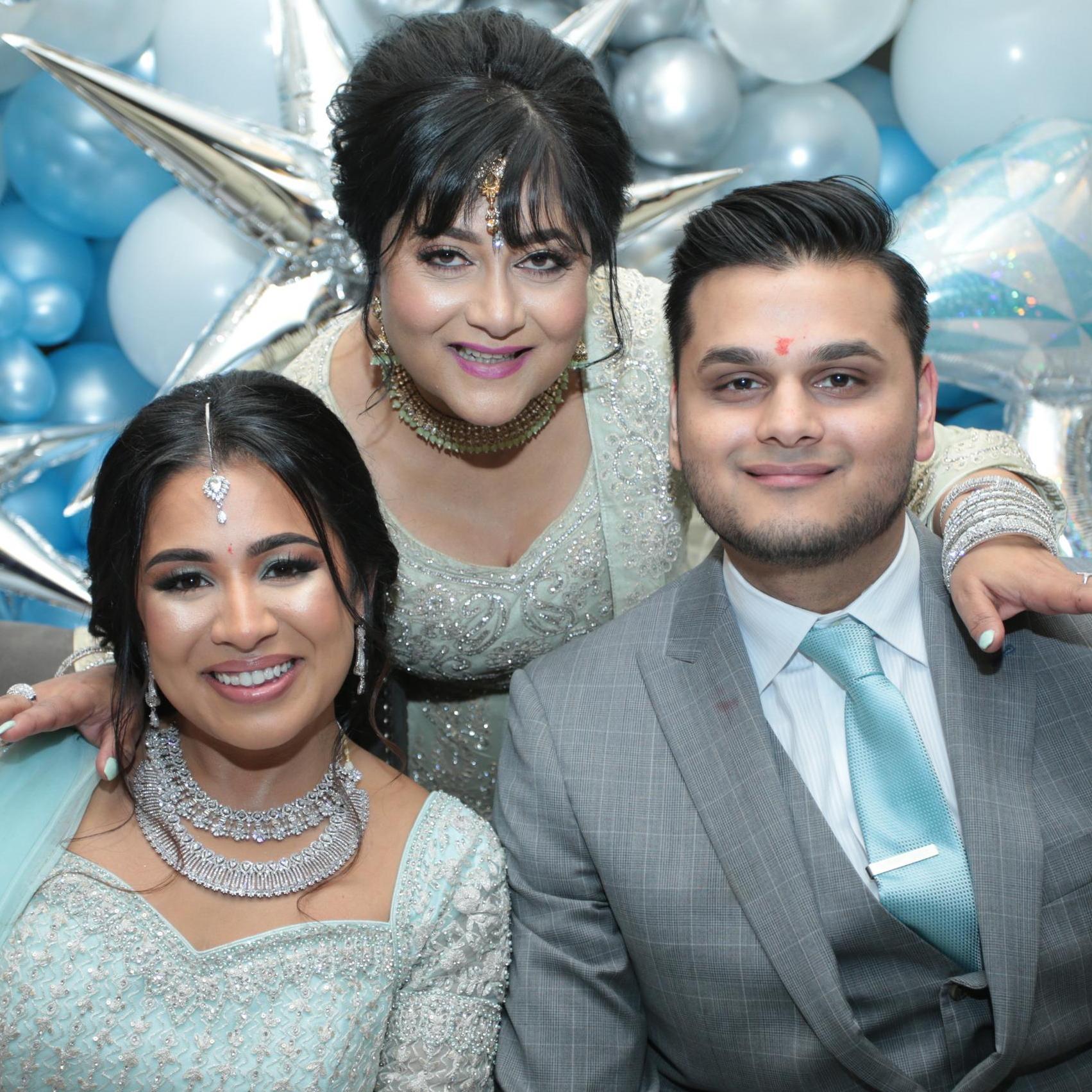 With Mom and the engagement party