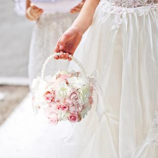 Floral Flower Girl Basket