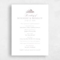 White Wedding Program - Heritage Barn