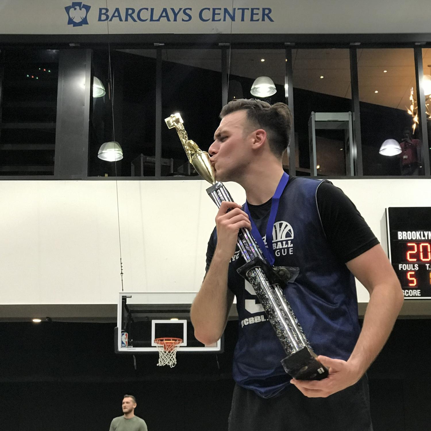 Ethan won his Basketball League Championship at the Barclays Center! He scored 3 3-pointers from NBA distance