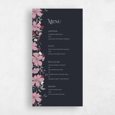 Ebony, Black Wedding Menu - Leighton