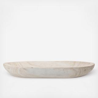 Hand-Carved Paulownia Wood Bowl