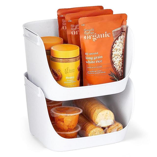 YouCopia ShelfBin Stacking Pantry Bins, 2-Pack, Stackable Storage Basket Organizers for Kitchen and Cabinet Organization