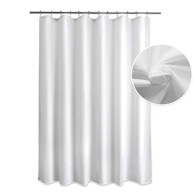 Titanker Shower Curtain, Fabric Shower Curtain Liner with 2 Magnets, Waterproof Polyester Shower Curtains Bathroom 85GSM Shower Curtain Liners, Machine Washable, 70 x 72 Inches, White