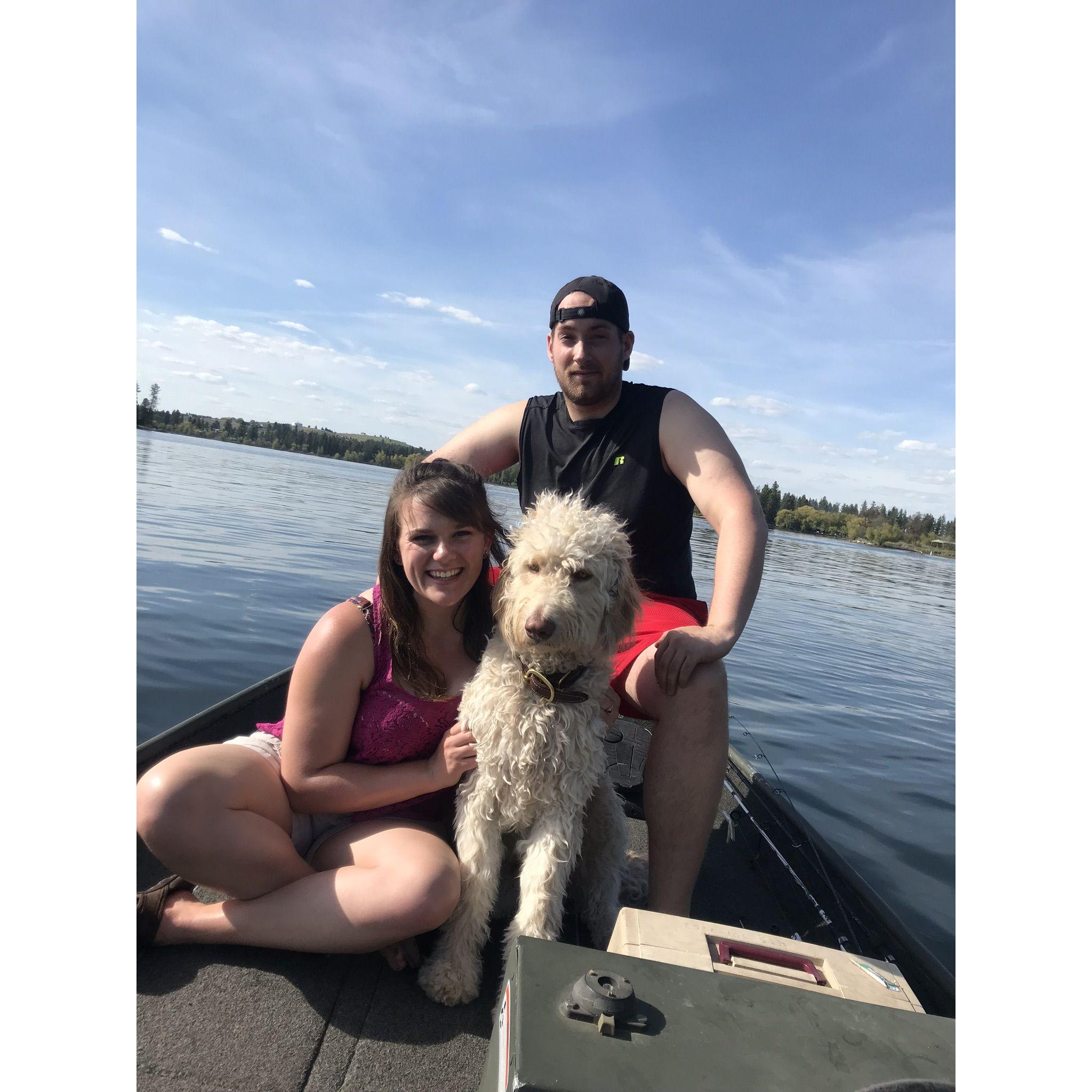 Our first photo on our first boat! Arthur poured his heart into making that old leaky boat the best place in the world. Long Lake will forever be our favorite place.