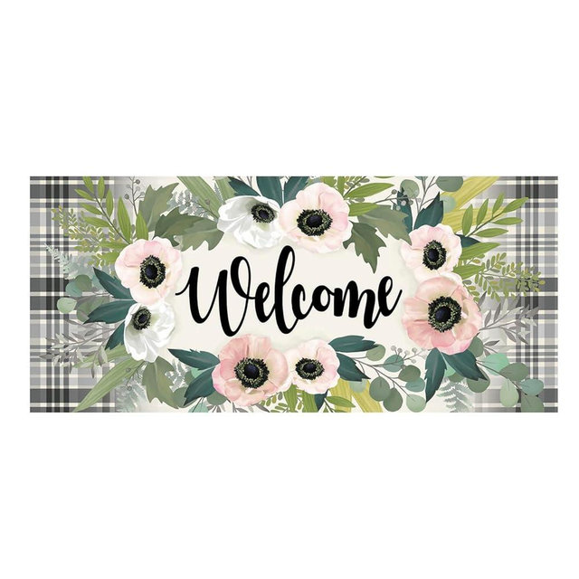 Evergreen Flag Beautiful Floral Welcome Sassafras Switch Mat Inserts, Interchangeable Front Door Mat Outdoor Entrance, Indoor Door Mats for Entryway, 22 x 10 Inches Sassafras Doormat Inserts