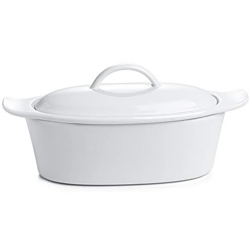 Butter Boat, French Butter Dish with Water, Porcelain - Fresh Soft Butter without Refrigeration, White - Better Butter & Beyond