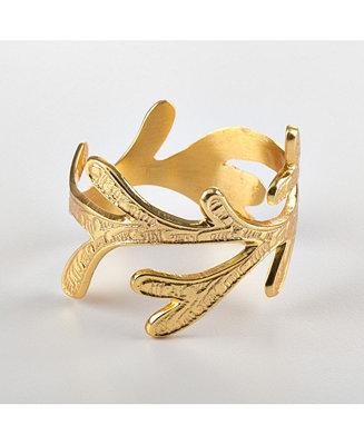 Vine Design Napkin Ring Vine Napkin Rings Set of 4 - Gold