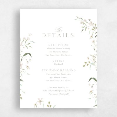 White Wedding Enclosure - Tansy