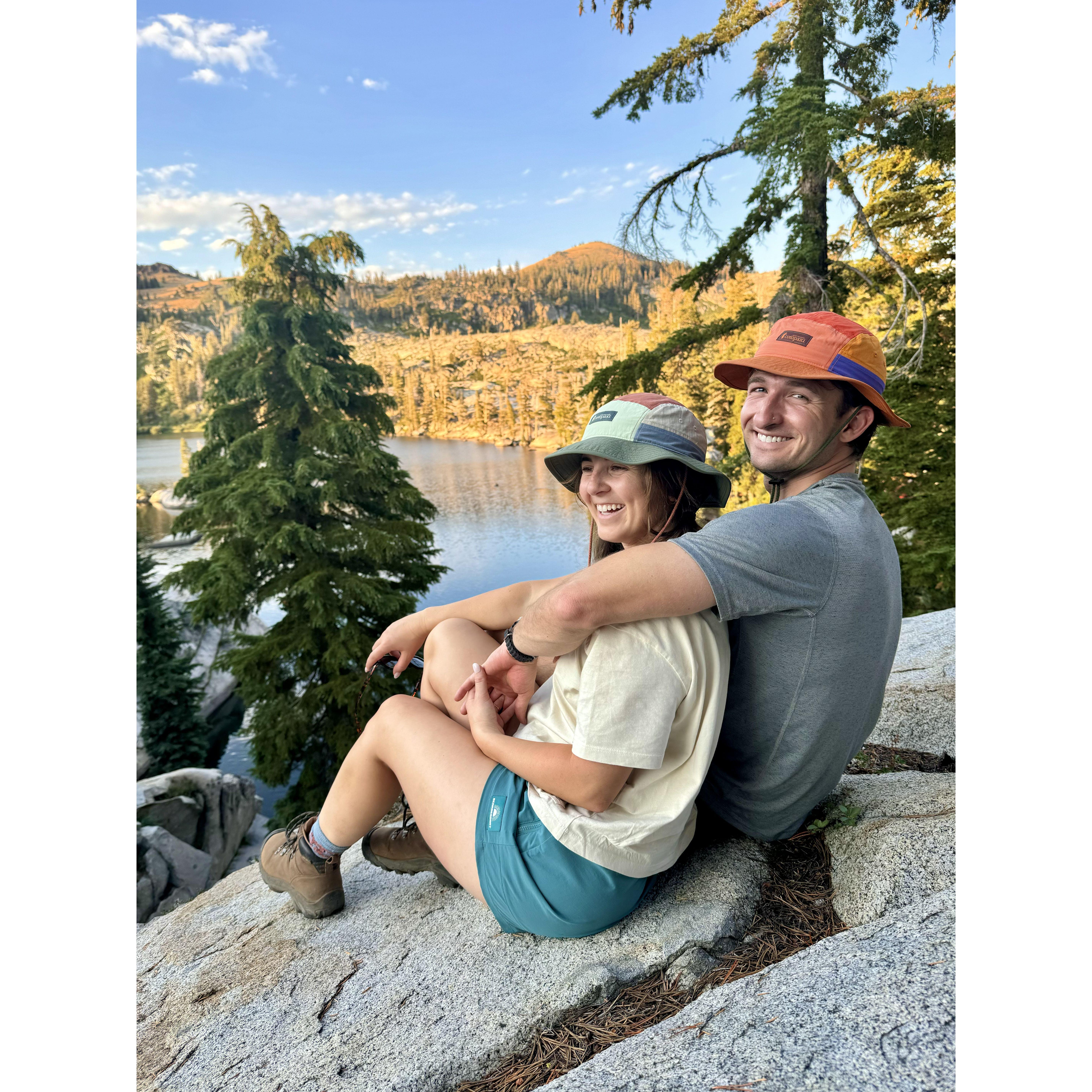 The day after we got engaged, we went backpacking!