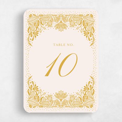 Rounded Wedding Table Number - Taneja