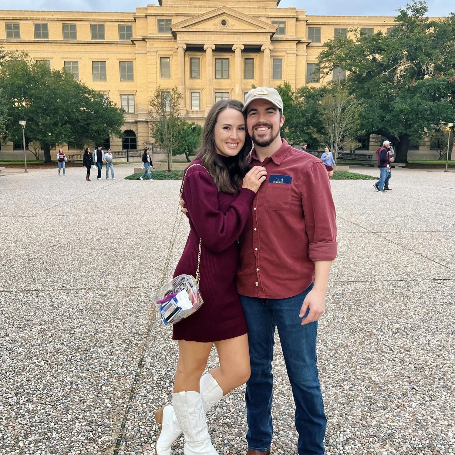 Grayson introducing Lauren to the fun of College Station and A&M football games - his alma mater!