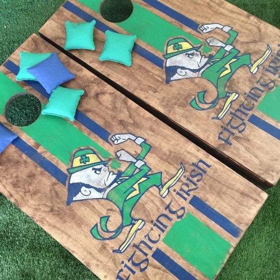 Retro Stained, Personalized, Hand Painted, Custom Sports Cornhole Boards