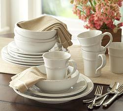 Gabriella 16-Piece Dinnerware Soup Bowl Set, White