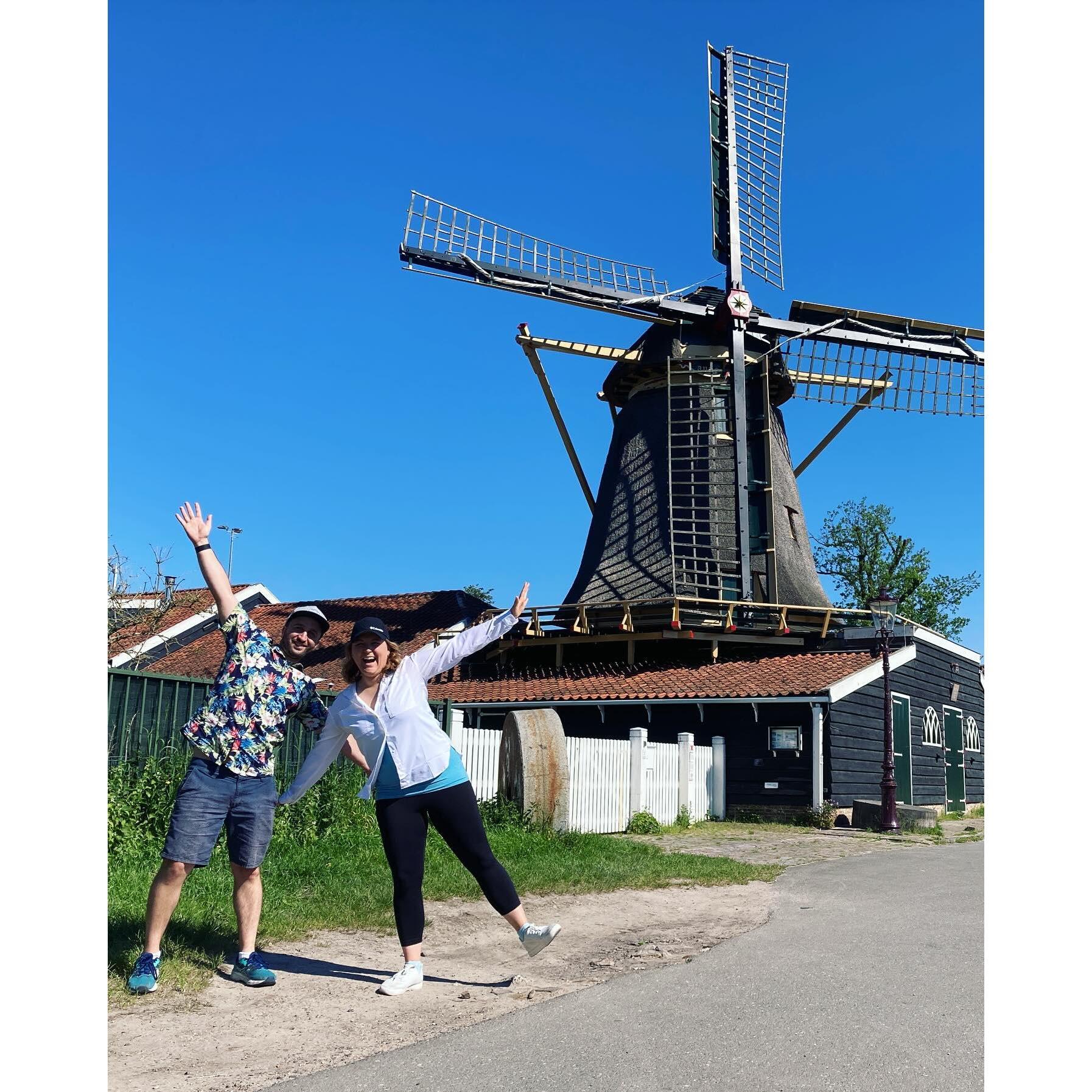 Our bike tour in Amsterdam just a few days after we got engaged.