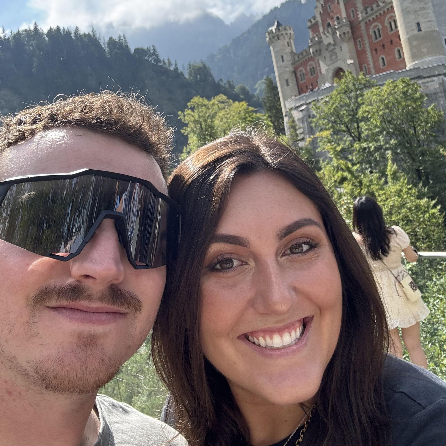 Neuschwanstein Castle in Bavaria, Germany. This is the castle Walt Disney visited for the inspiration of Cinderella's and Sleeping Beauty's castle.