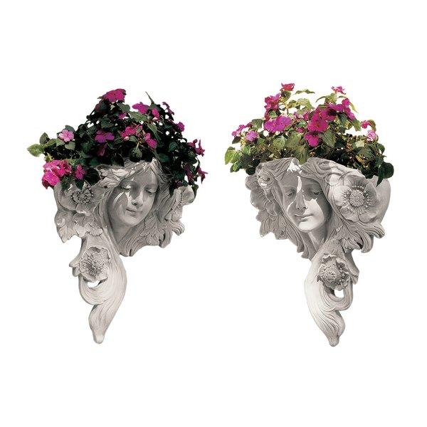 Le Printemps and Le Etoile French Greenmen Wall Décor (Set of Right and Left Facing Wall Planter)
