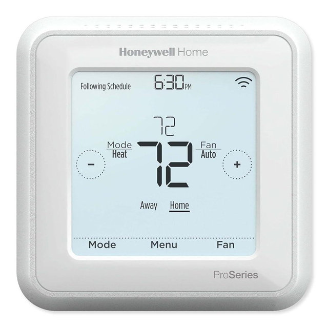 Honeywell Home TH6320ZW2007/U Z-Wave T6 Pro Programmable Touchscreen Thermostat with SmartStart, Low Voltage, UWP Mounting System, Cover Plate, Color - White