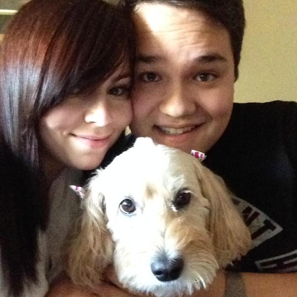Old family photo with our dog Lillie!