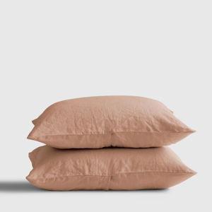 Linen Sham Set in Desert Sunset - KING