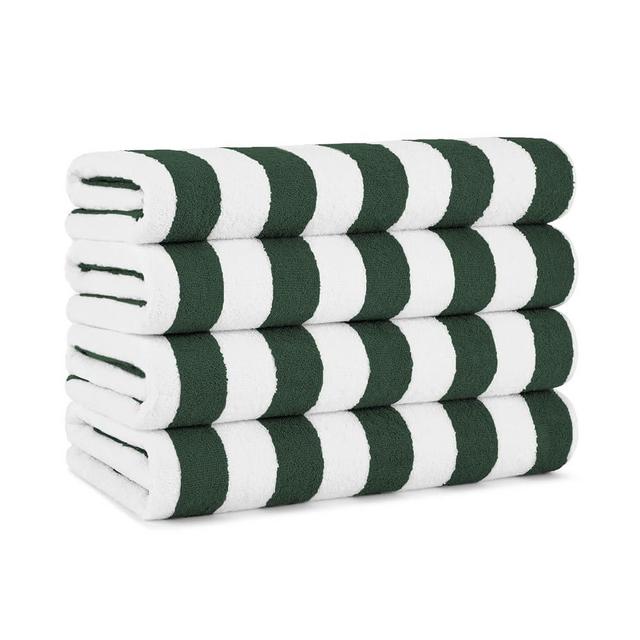 Arkwright Oversized California Beach Towels - (Pack of 4) Absorbent, Quick Drying, Ringspun Cotton Pool Towel, Perfect for Hotel, Spa Hot Tub, and Bath, 30 x 70 in, Hunter Green