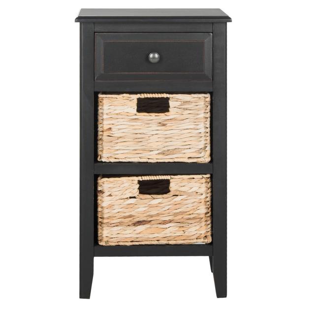 Antonin Side Table with Drawer - Distressed/Black - Safavieh