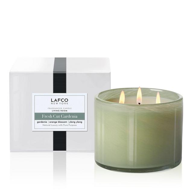 LAFCO Fresh-Cut Gardenia 3-Wick Living Room Candle