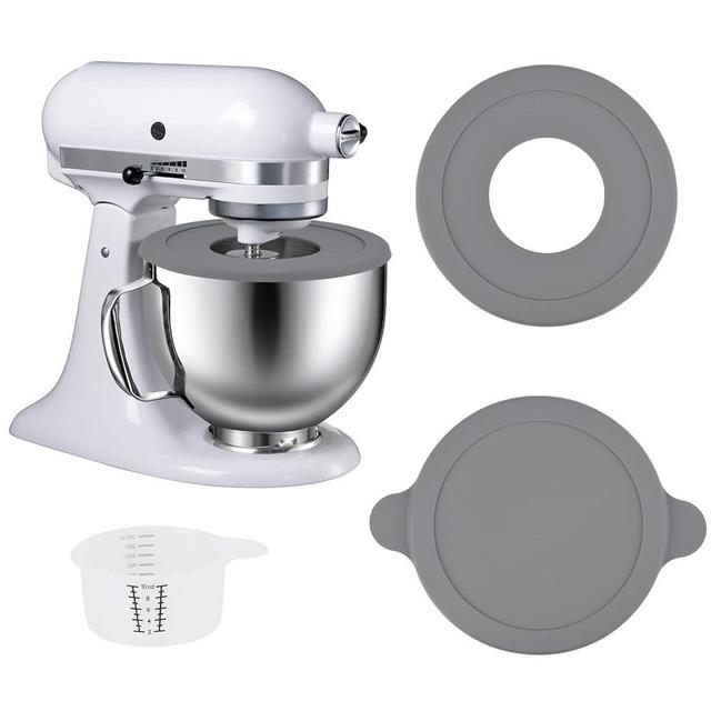 Kltchonald Mixer 4.5 and 5 Quart Stainless Steel Bowl with 2 Lid,Prevent Dry and Wet Ingredients Splash-Outs Cover and Bread Baking lid,Compatible with Kitchenaid Artisan&Classic Series