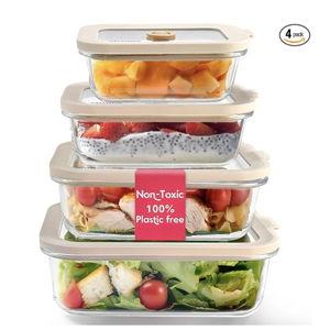 Glass Food Storage Containers With Lids Multi-Size (12, 21, 35, 50oz)