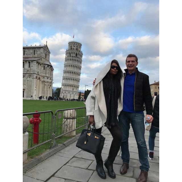 Flexing in front of the Leaning Tower of Pisa! 
Pisa, Italy
