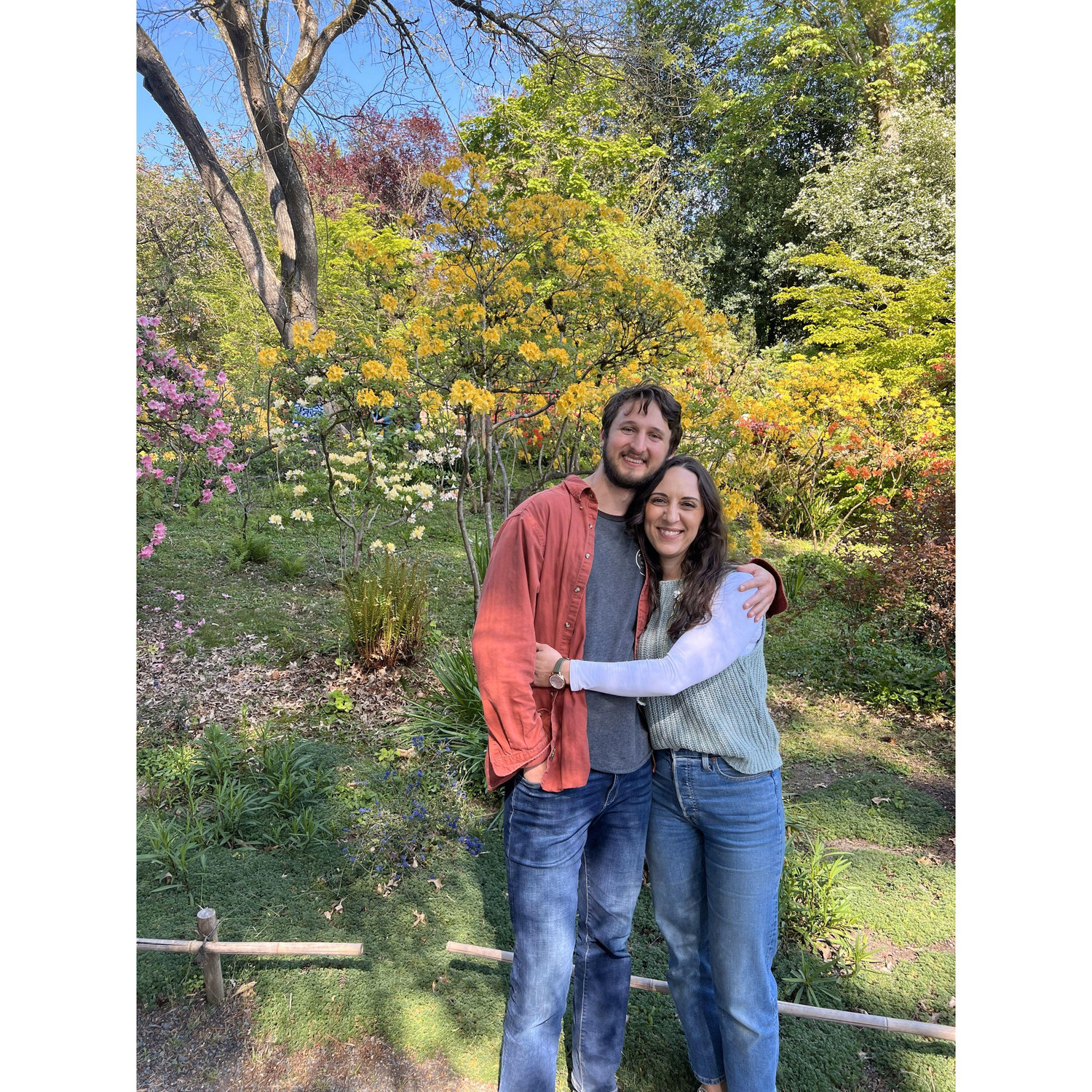 Walking the Rhododendron gardens together.