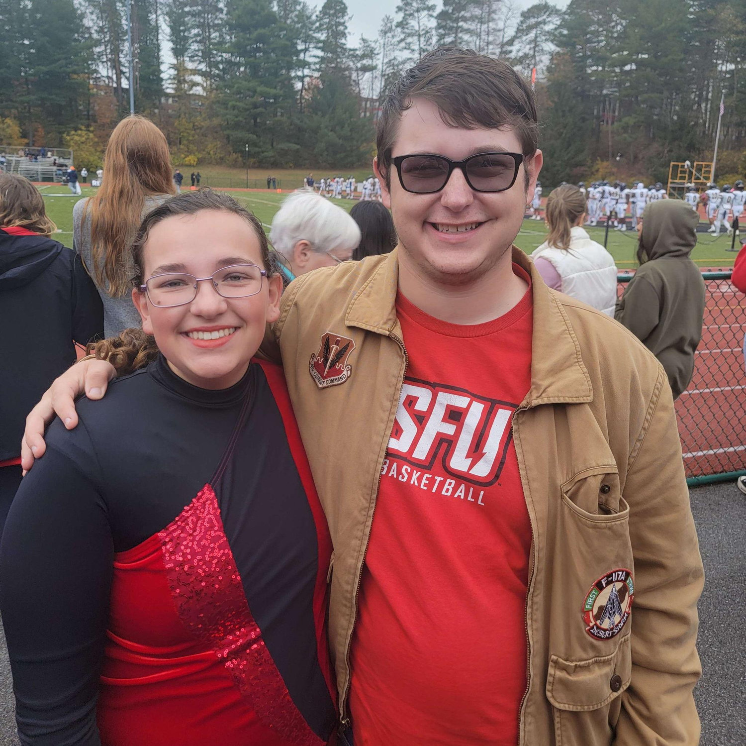 Both of us were involved in SFU Marching Band - Jonathon in Drumline on cymbals and Kylee in the color guard (with occasional Drumline expertise!)