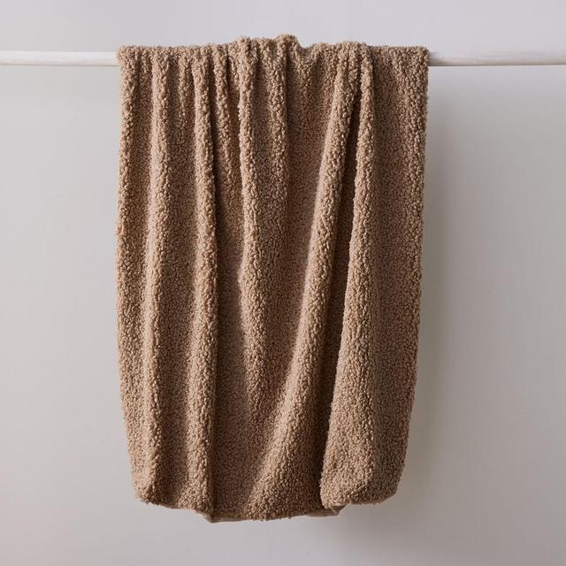 Cozy Faux Shearling Throw, 60"x80", Sable